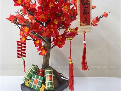 Cây Mai Đào thân gỗ để bàn [Tỉ mỉ - Nhẹ] C50cm CAYCANH-TET-01